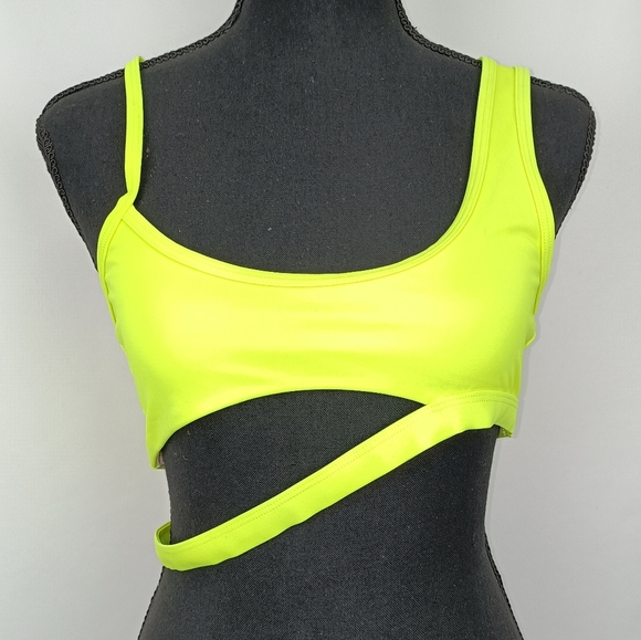 NWT House Of CB London Beachwear Aphrodite Bikini (Top Only) in Neon Lime Sz. M - Picture 2 of 9